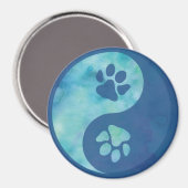 Yin Yang Paw Blue Magneet (Voorkant / Achterkant)
