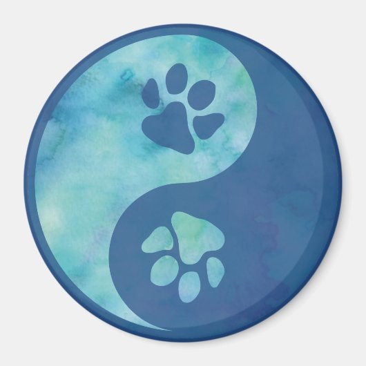Yin Yang Paw Blue Magneet (Voorkant)