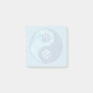 Yin Yang Paw Blue Post-it® Notes