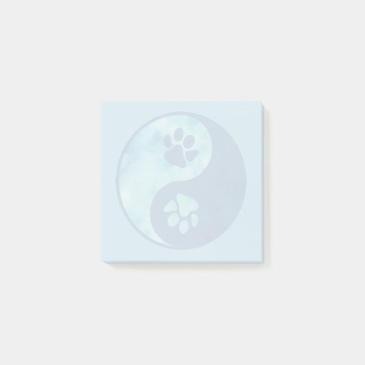 Yin Yang Paw Blue Post-it® Notes (Voorkant)