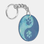 Yin Yang Paw Blue Sleutelhanger (Voorkant Links)