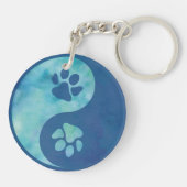 Yin Yang Paw Blue Sleutelhanger (Achterkant)
