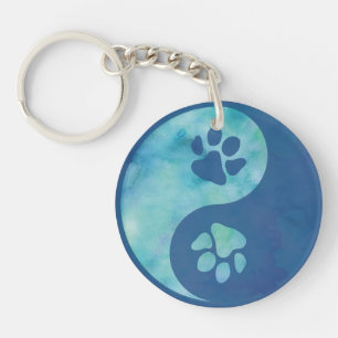 Yin Yang Paw Blue Sleutelhanger