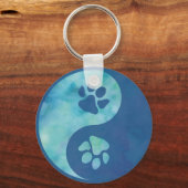 Yin Yang Paw Blue Sleutelhanger (Voorkant)