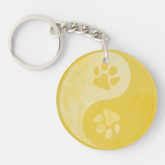 Yin Yang Paw Gold Sleutelhanger (Voorkant)