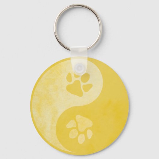 Yin Yang Paw Gold Sleutelhanger (Voorkant)