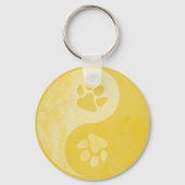 Yin Yang Paw Gold Sleutelhanger (Achterkant)