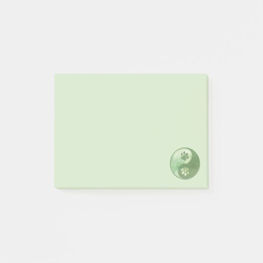 Yin Yang Paw Green Post-it® Notes (Voorkant)