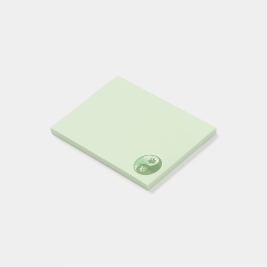 Yin Yang Paw Green Post-it® Notes (Schuin)