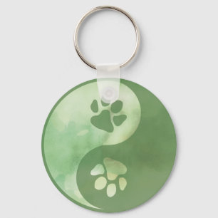 Yin Yang Paw Green Sleutelhanger
