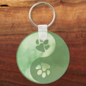 Yin Yang Paw Green Sleutelhanger (Voorkant)