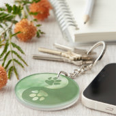 Yin Yang Paw Green Sleutelhanger (Voorkant Rechts)