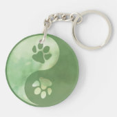 Yin Yang Paw Green Sleutelhanger (Achterkant)