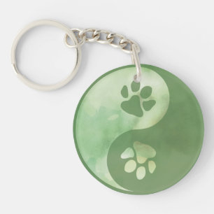 Yin Yang Paw Green Sleutelhanger