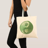 Yin Yang Paw Green Tote Bag (Voorkant (product))