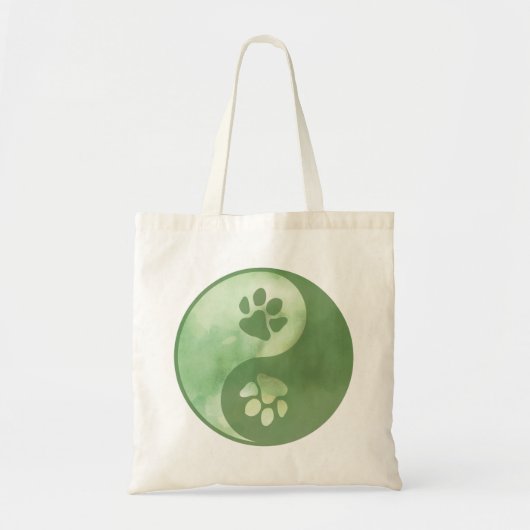 Yin Yang Paw Green Tote Bag (Voorkant)