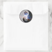 Yin Yang Paw Kosmisch Ronde Sticker (Tas)