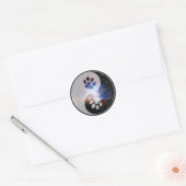 Yin Yang Paw Kosmisch Ronde Sticker (Envelop)