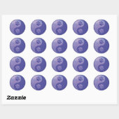 Yin Yang Paw Paarse Classic Round Sticker (Vel)