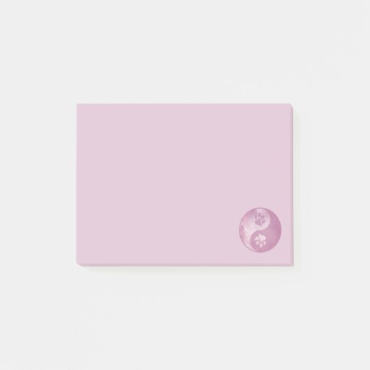 Yin Yang Paw Pink Post-it® Notes (Voorkant)