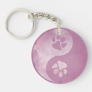 Yin Yang Paw Pink Sleutelhanger