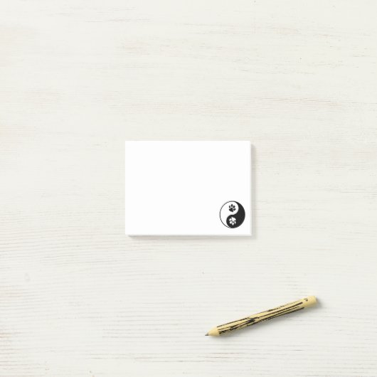 Yin Yang Paw Post-it® Notes (Op bureau)