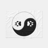 Yin Yang Paw Print Fleece Deken (Voorkant (Horizontaal))