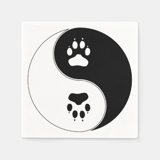 Yin Yang Paw Print Servet (Voorkant)