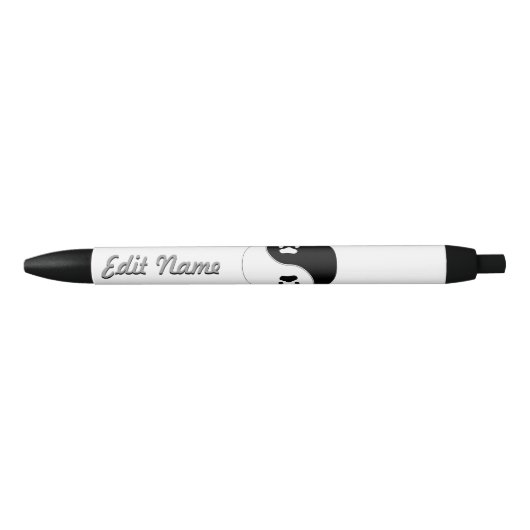 Yin Yang Paw Print Zwarte Inkt Pen (Voorkant)
