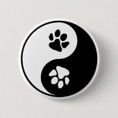 Yin Yang Paw Ronde Button 5,7 Cm (Voorkant)