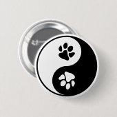 Yin Yang Paw Ronde Button 5,7 Cm (Voorkant /achterkant)
