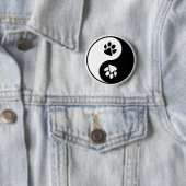 Yin Yang Paw Ronde Button 5,7 Cm (In situ)