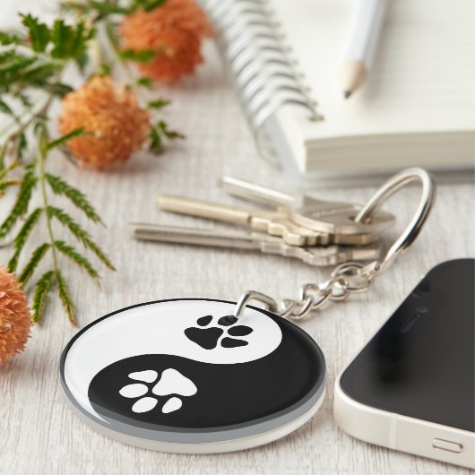 Yin Yang Paw Sleutelhanger (Voorkant Rechts)