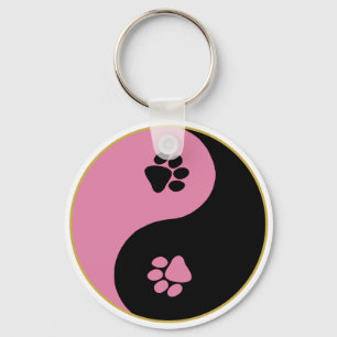 Yin Yang Paws Pink Sleutelhanger