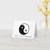 Yin Yang Peace Love and Happiness greeting card Kaart (Gele Bloem)