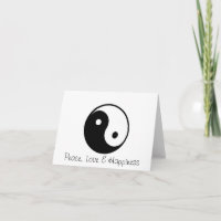 Yin Yang Peace Love and Happiness greeting card