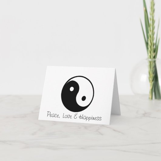 Yin Yang Peace Love and Happiness greeting card Kaart (Voorkant)