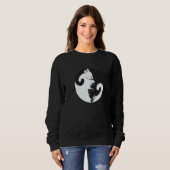 Yin Yang Peace Zen Cat Kitten Lover onderling verb Trui (Voorkant volledig)