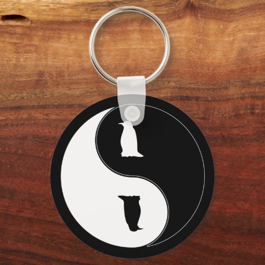 Yin Yang Penguin Sleutelhanger (Voorkant)