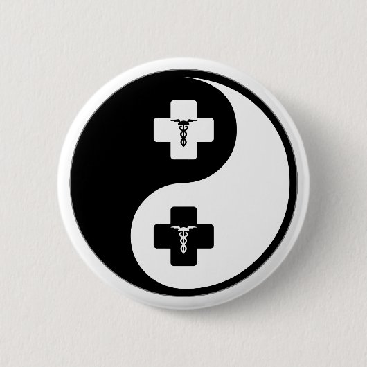 Yin Yang Phlebotomy Ronde Button 5,7 Cm (Voorkant)