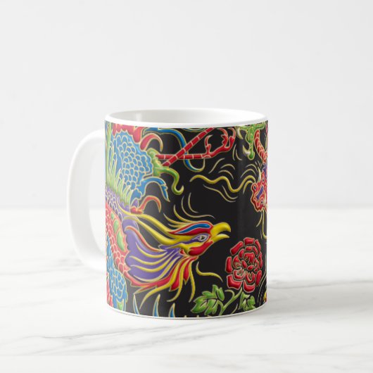 Yin Yang Phoenix en Dragon Coffee Mok (Voorkant links)