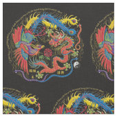 Yin Yang Phoenix en Dragon Fabric Stof (Close Up)