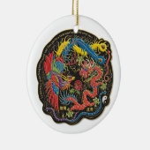 Yin Yang Phoenix en Dragon Kerstversiering Keramisch Ornament (Rechts)