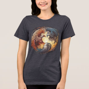 Yin Yang Phoenix – Wedergeboorte door Balans Tri-Blend Shirt