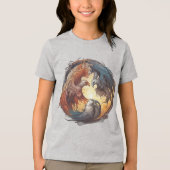 Yin Yang Phoenix – Wedergeboorte door Balans Tri-Blend Shirt (Voorkant)