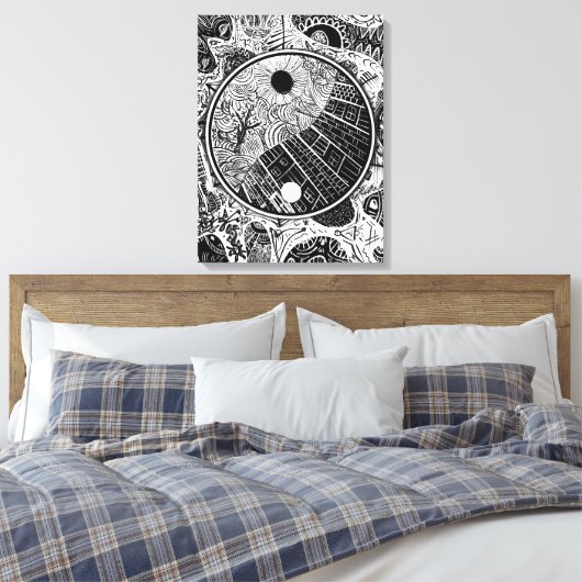 Yin Yang Phrame Canvas Afdruk (Insitu (Slaapkamer))