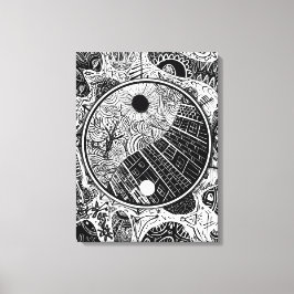 Yin Yang Phrame Canvas Afdruk