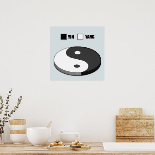 Yin Yang Pie Chart Poster (Keuken)