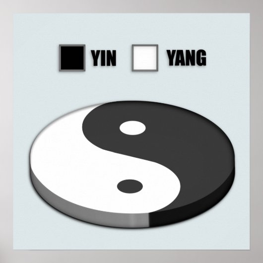 Yin Yang Pie Chart Poster (Voorkant)