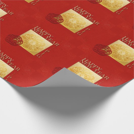 Yin Yang Pig Papercut Chinees jaar 2019 Wrapping P Cadeaupapier (Hoek)